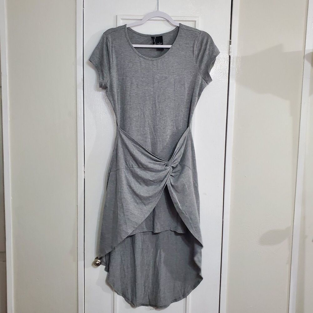 Kristin Nicole Gray Asymmetrical High-Low Wrap Dress Women's Size L.  SKU# A-104